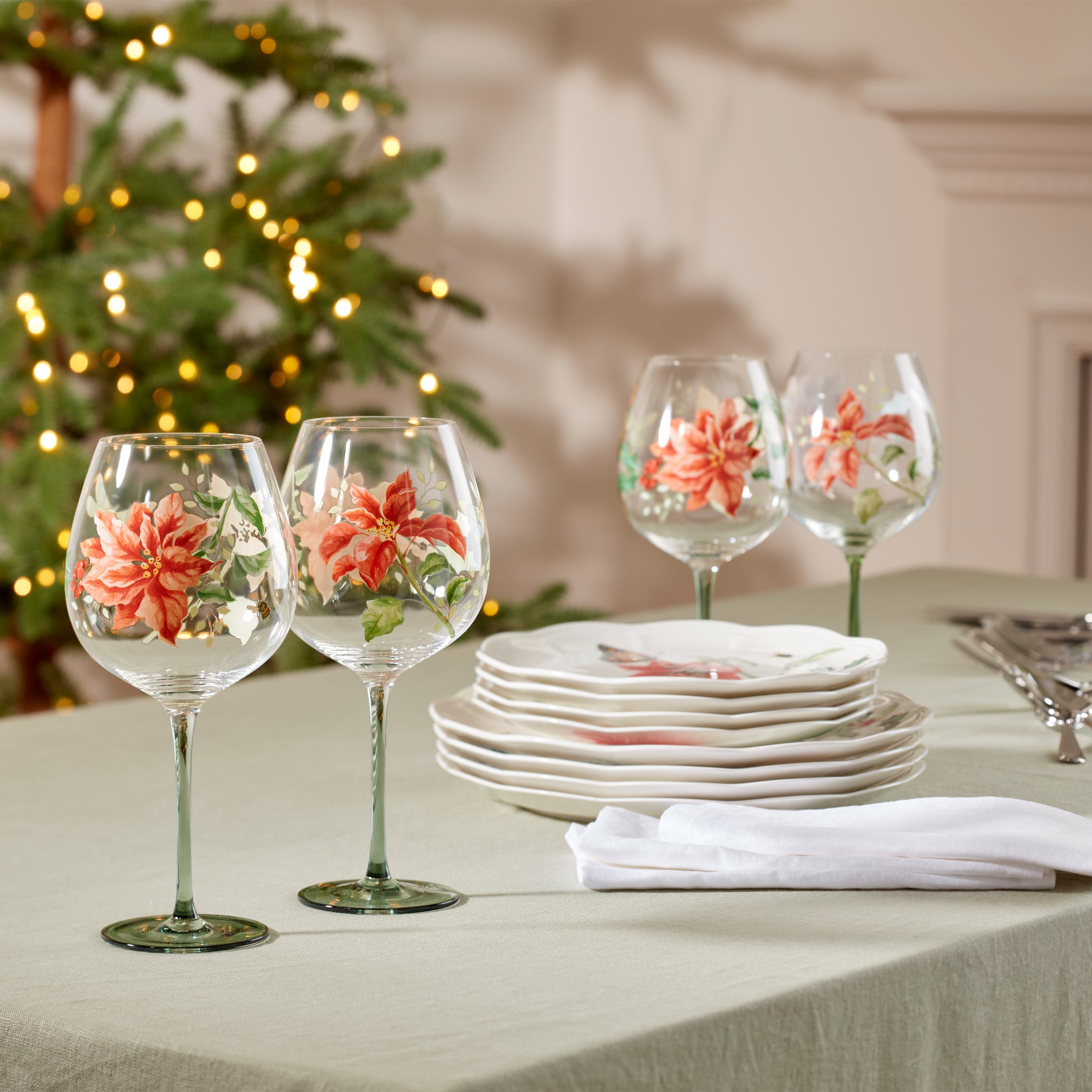 Butterfly Meadow Holliday Balloon Glasses - Set Of 4