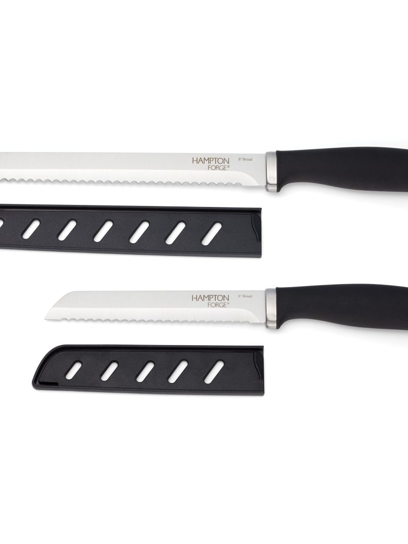 Epicure Bread Knives with Blade Guards, Set of 2
